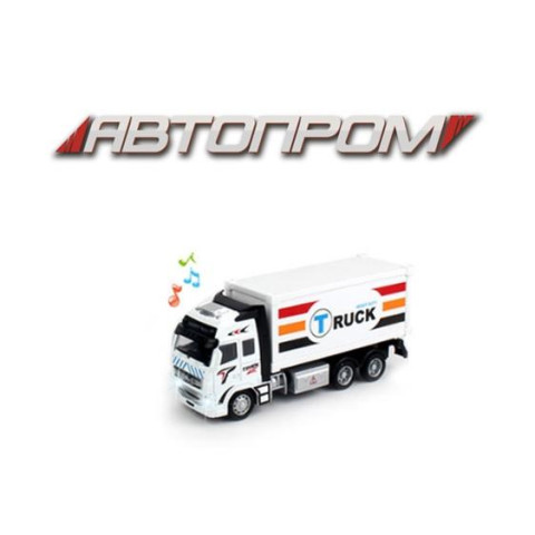 Машина мет. АВТОПРОМ 1:38, фургон, бат., мир., звук, в корр. 25,5*12*9см