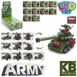 Конструктор военный транспорт, от 25 дет, LIMO TOY ЦЕНА ЗА 1ШТ, 10 видов, в диспл,14,5*23,5*8см