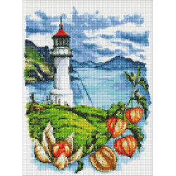 Алмазная мозаика "Маяк с физалисами" 30х40см без подрамника, в блистере, ТМ Идейка, Украина