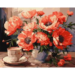 Картина за номерами Натюрморти. Букет з маками, 40х50см, в термопакеті, Идейка (KHO3263)