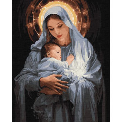 Картина за номерами Люди. Ніжність матері, з фарбами металік, 40х50см, в термопакеті, Идейка (KHO8413)