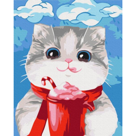 Картина за номерами Тварини. Смаколик для котика, 40х50см, в термопакеті, Brushme (BS51623)