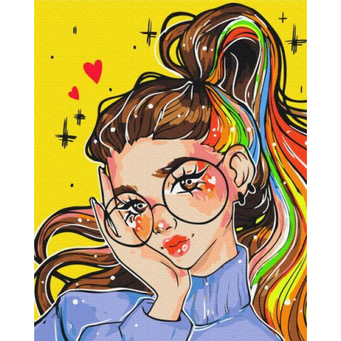 Картина за номерами Люди. Яскравий образ nila_art_art, з фарбами металік, флуоресцентні, 40х50см, в термопакеті, Brushme (BS53519)