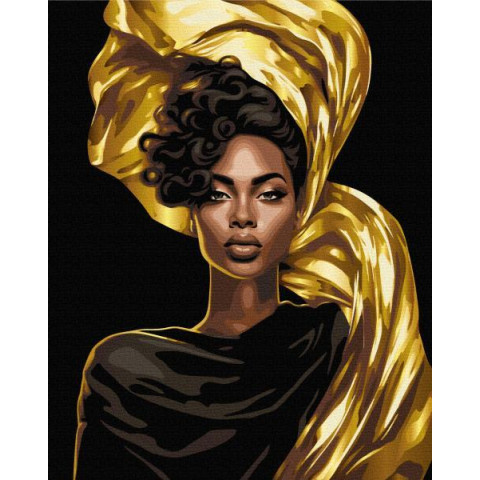 Картина за номерами Люди. Золота драма, чорний фон, 40х50см, в термопакеті, Brushme (BSB0009)
