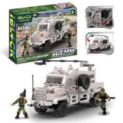 Конструктор IBLOCK Армия, КРАЗ-MPV Shrek One, 563дет., 2 фигурки, в кор. 46*6,4*29см
