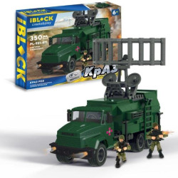 Конструктор IBLOCK Армия КрАЗ РЕБ 350дет, 2 фигурки, в кор. 38*6,4*28см