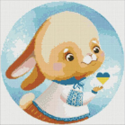 Алмазная мозаика 12+ "Зайка" 40х40см, в термопакете, ТМ Идейка, Украина