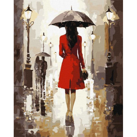 Картина по номерам Люди. Дождливый день, 40х50см, в термопакете, Идейка (KHO8402)