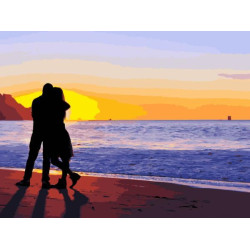 Картина по номерам Люди. Влюбленные на побережье, 40х50см, в термопакете, ART Craft (10212-AC)