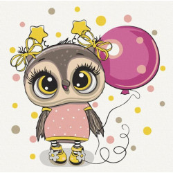 Картина за номерами Дитячі сюжети. Совеня з кулькою, 30х30см, в термопакеті, ART Craft (15514-AC)