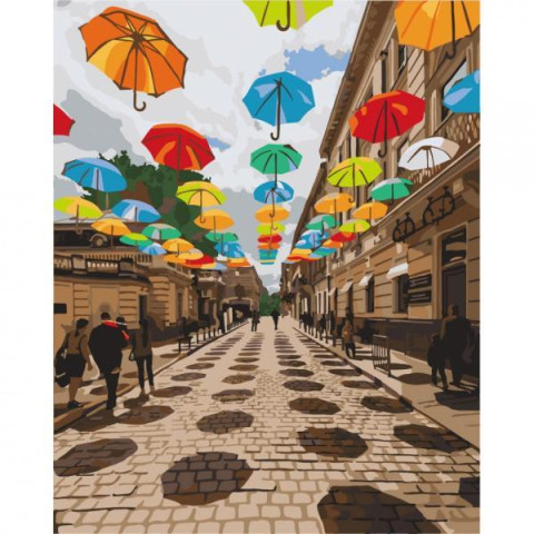 Картина за номерами Міста. Вулиця у Львові, 40х50см, в термопакеті, ART Craft (11235-AC)