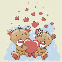 Картина за номерами Дитячі сюжети. Пара ведмедиків, 30х30см, в термопакеті, ART Craft (15537-AC)