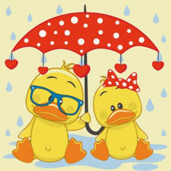 Картина за номерами Дитячі сюжети. Каченята під парасолькою, 30х30см, в термопакеті, ART Craft (15544-AC)