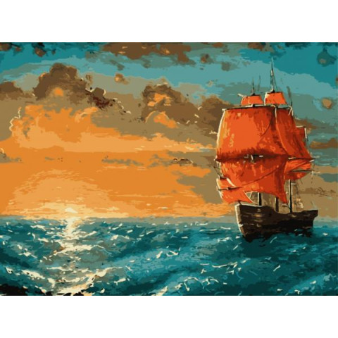 Картина по номерам Корабли. Багряные паруса, 40х50см, в термопакете, ART Craft (10509-AC)