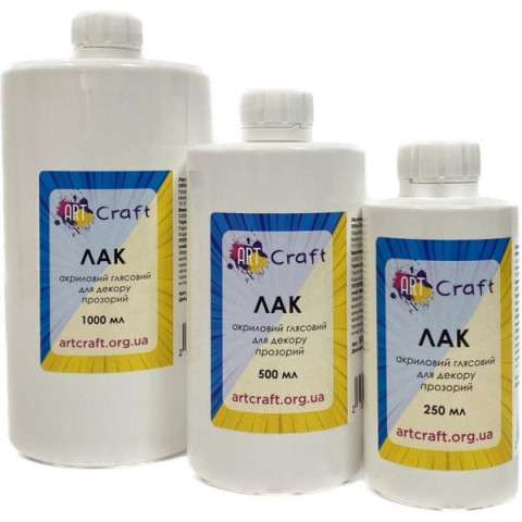Лак акриловый глянцевый 500мл, ART Craft (5003-AC)