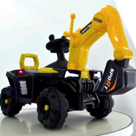 Трактор р/у 2,4G, экскаватор, 1 аккумулятор, 6V7AH, 2 мотора, 35W, музыка, свет, MP3, USB, bluetooth, кож.сиденья, желтый