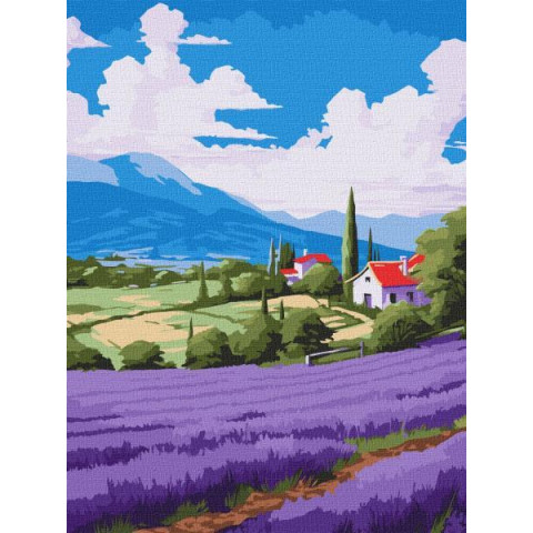 Картина по номерам Пейзаж. Лавандовые просторы, 30х40см, в термопакете, Идейка (KHO6346)