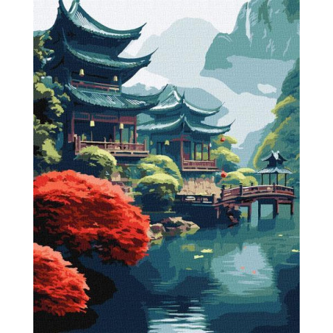 Картина по номерам Пейзаж. Утро в горах, 40х50см, в термопакете, Идейка (KHO6347)