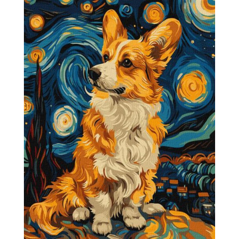 Картина по номерам Животные. Волшебные корги, 40х50см, в термопакете, Идейка (KHO6595)