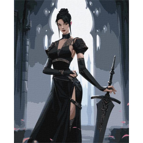 Картина по номерам Люди. Отважная девушка, 40х50см, в термопакете, Идейка (KHO8396)