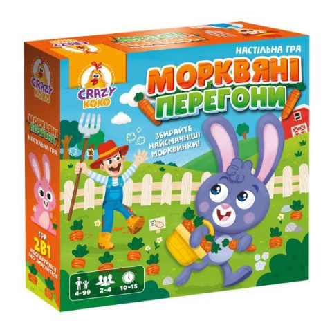 Игра настольная развлекательная. Морковная гонка. в кор.26*26*6см (укр), ТМ Vladi Toys, Украина