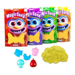 Кинетический песок Magic sand в пакете желтый, 1кг, пак. 25*14см, ТМ Стратег, Украина