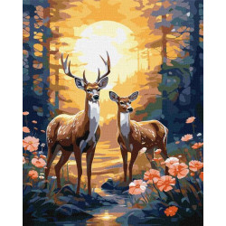 Картина за номерами Тварини. Граціозні олені, 40х50см, в термопакеті, Идейка (KHO6602)
