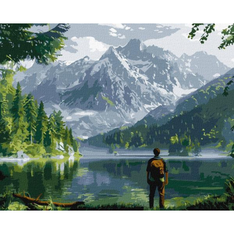 Картина за номерами Пейзаж. Гірський краєвид, 40х50см, в термопакеті, Идейка (KHO2902)