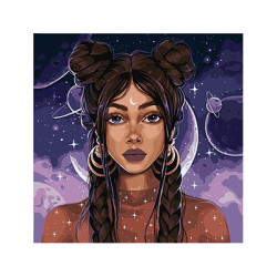Картина за номерами Люди. Космічна дівчина, 40х40см, в термопакеті, Идейка (KHO8412)