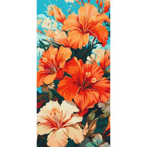Картина по номерам Цветы. Гибискус, 40х80см, в термопакете, ART Craft (13073-AC)