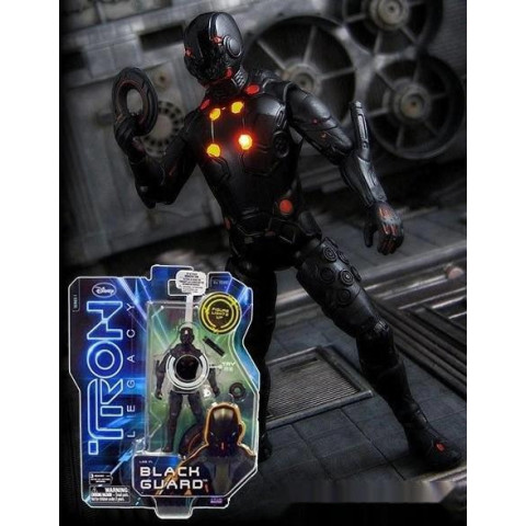 Игрушка Подвижная фигурка Black Guard из фильма Трон, которая светится на подставке (9,5см), на планш. 20*8см, арт: 39000-6014130-Tron-002