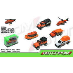Машина металлическая АВТОПРОМ 1:64, 6 видов в корр. 8*5*5см , ст: 7626A