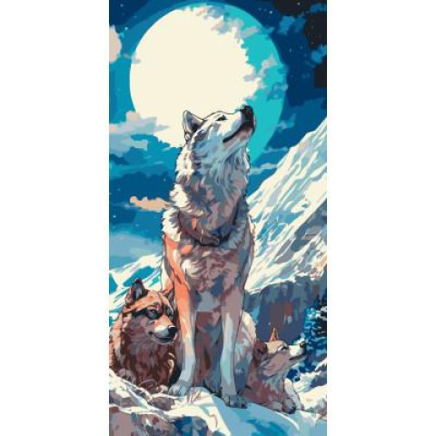 Картина за номерами Тварини. Вовки, 40х80см, в термопакеті, ART Craft (11552-AC)