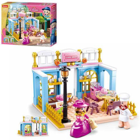 Конструктор SLUBAN кафе, мебель, фигурка, 199дет, в кор. 29*24*5,5см, арт: M38-B0873