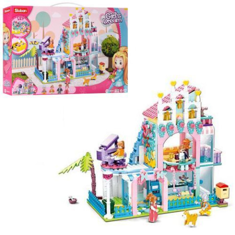 Конструктор SLUBAN будиночок, меблі, фігурки, 601дет, в кор. 47,5*33,5*7см , арт: M38-B0973