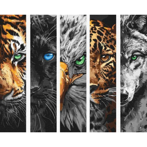 Картина за номерами Тварини. Хижаки, 40х50см, в термопакеті, Идейка (KHO6622)