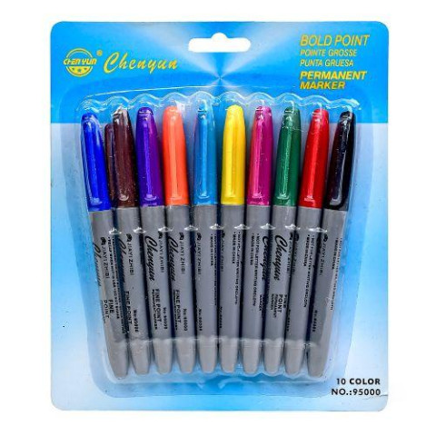 Маркеры перманентные 10 цветов планшет20*17см (120наб), арт: WW01805