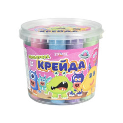 Крейда Велика кругла 16 штук різнокольорова, ТМ Стратег, Україна, арт: 50138S