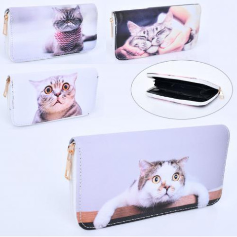 Кошелек 20*10*2,5см, застежка-молния, 4 отделения, карманы, 4 вида, арт: X14756-1