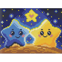 Алмазна мозаїка для дітей "Закохані зірки" 15х20см, в термопакеті, ТМ Ідейка, Україна, арт: AMM1040