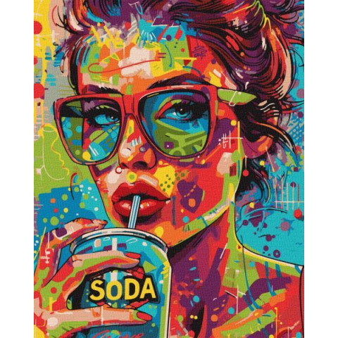 Картина за номерами Люди. Дівчина з содовою, 40х50см, в термопакеті, Идейка (KHO5126)