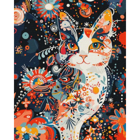 Картина по номерам Животные. Грациозная кошечка, 40х50см, в термопакете, Идейка (KHO6642)
