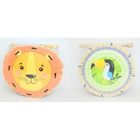 Барабан деревянный, 19*19*4см, арт: 11224