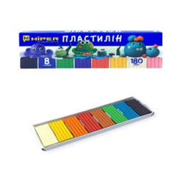 Пластилін 8 кольорів 180 гр, кор. 20*6,5*1см, ТМ Hiper, арт: 568180