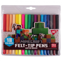 Фломастери 18 кольорів "Minecraft". 19*14*1см, ТМ Yes, Україна, арт: 650549