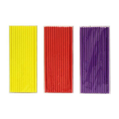 Трубочки картонні однокольорові, 25шт, пак. 20*9см, арт: 10205