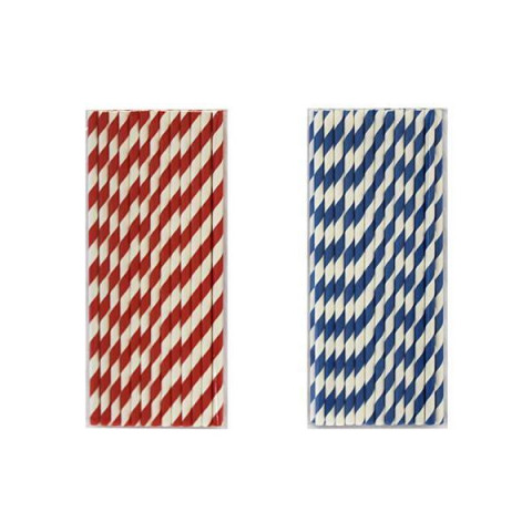 Трубочки картонні смугасті, 25шт, кімн. 20*8см, арт: 10206