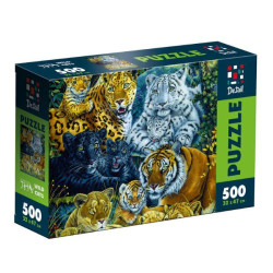 Пазли Puzzle De.tail. Дикі коти. 500 деталей (укр), в кор. см, ТМ Vladi Toys, Україна, арт: DT500-14