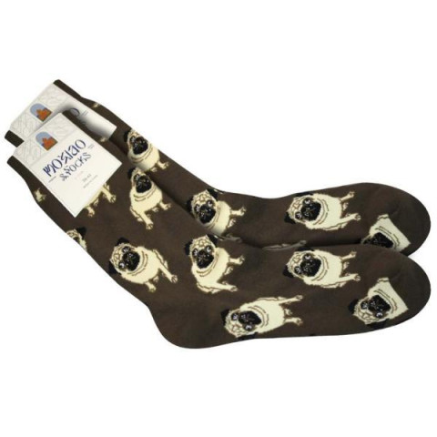 Носки высокие Moxiao принт. Мопс разм. 39-43, пак. 22*8см