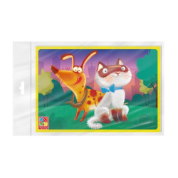 Мягкие пазлы А5. Котик и собачка, пак. , ТМ Vladi Toys, Украина, арт: VT1104-20